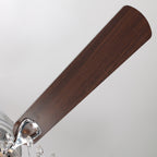 Ventilateur de plafond encastré moderne réversible à 5 pales en cristal avec télécommande