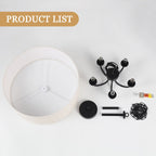 Plafonnier semi-encastré moderne à 5 lampes pour salle à manger, chambre à coucher, salon - N/A