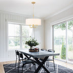 Plafonnier semi-encastré moderne à 5 lampes pour salle à manger, chambre à coucher, salon - N/A