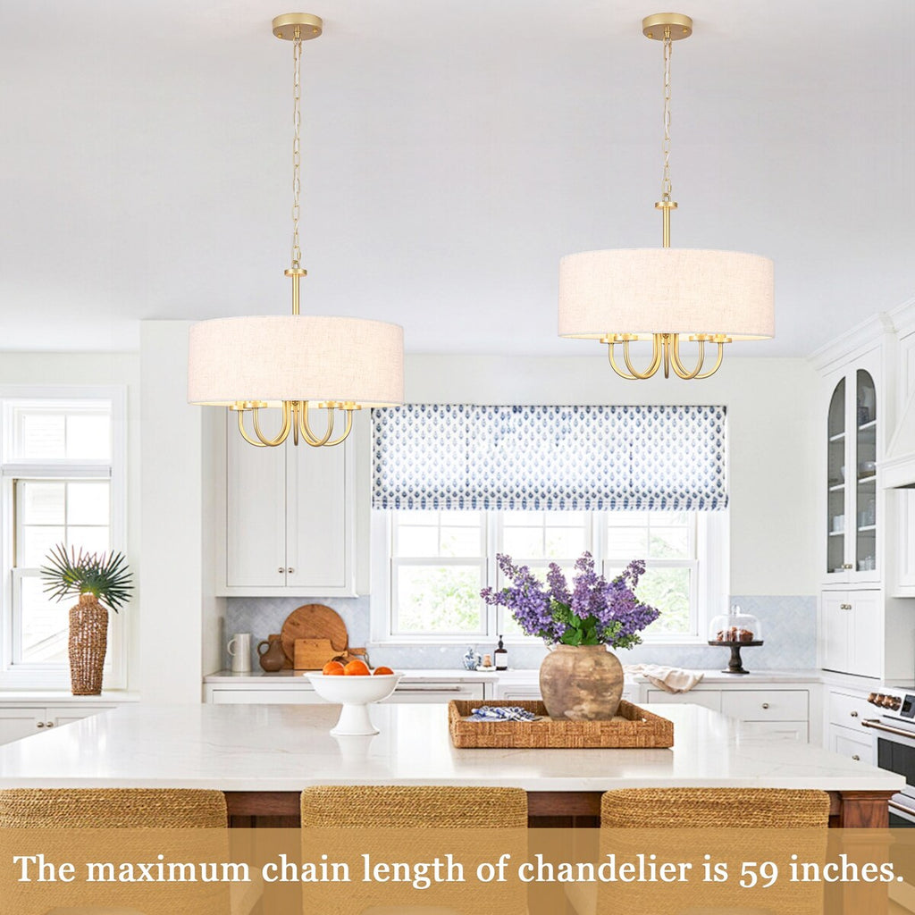 Plafonnier semi-encastré moderne à 5 lampes pour salle à manger, chambre à coucher, salon - N/A