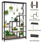 5-Tier Tall Indoor Plant Stand, 70.9 inches Plant Shelf with 10PC Hanging Hooks