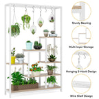 5-Tier Tall Indoor Plant Stand, 70.9 inches Plant Shelf with 10PC Hanging Hooks