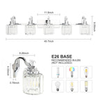 5-light Modern Crystal Bathroom Vanity Lighting Fixtures
