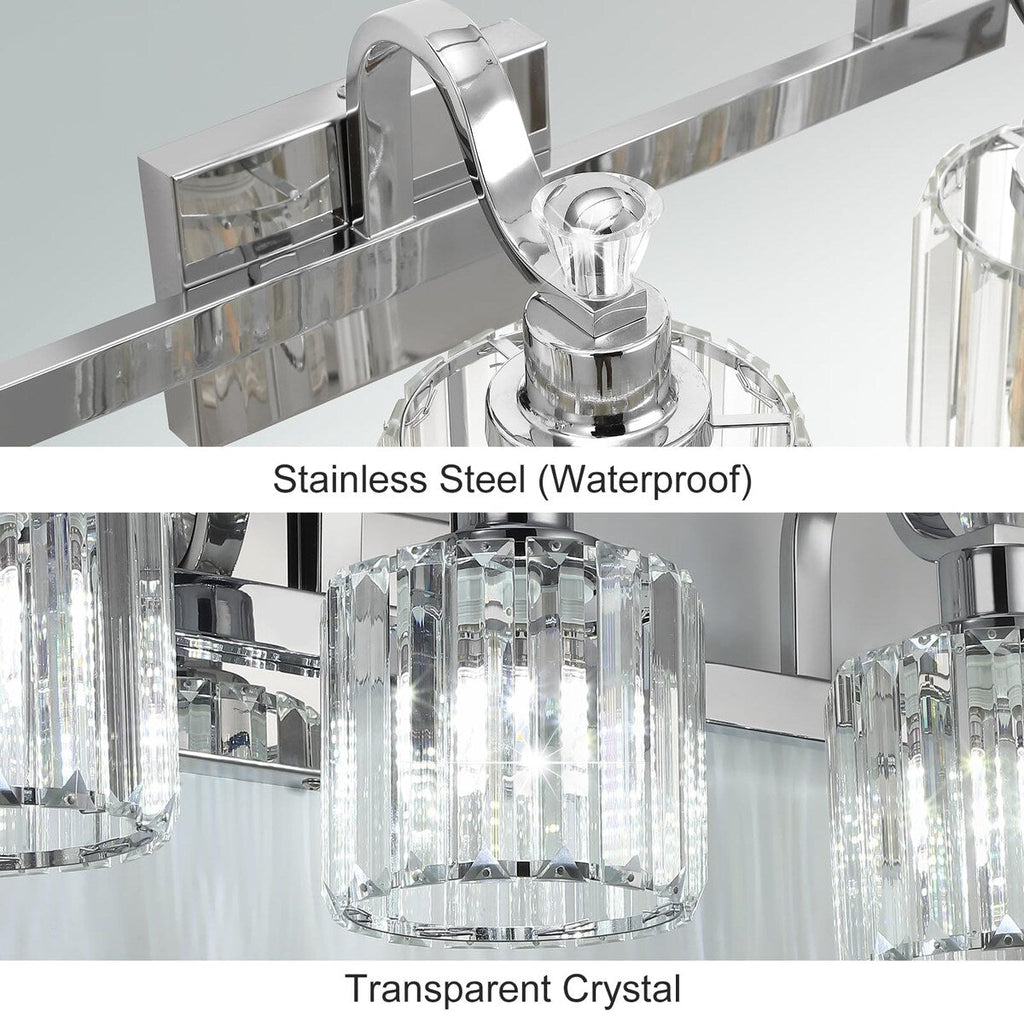5-light Modern Crystal Bathroom Vanity Lighting Fixtures
