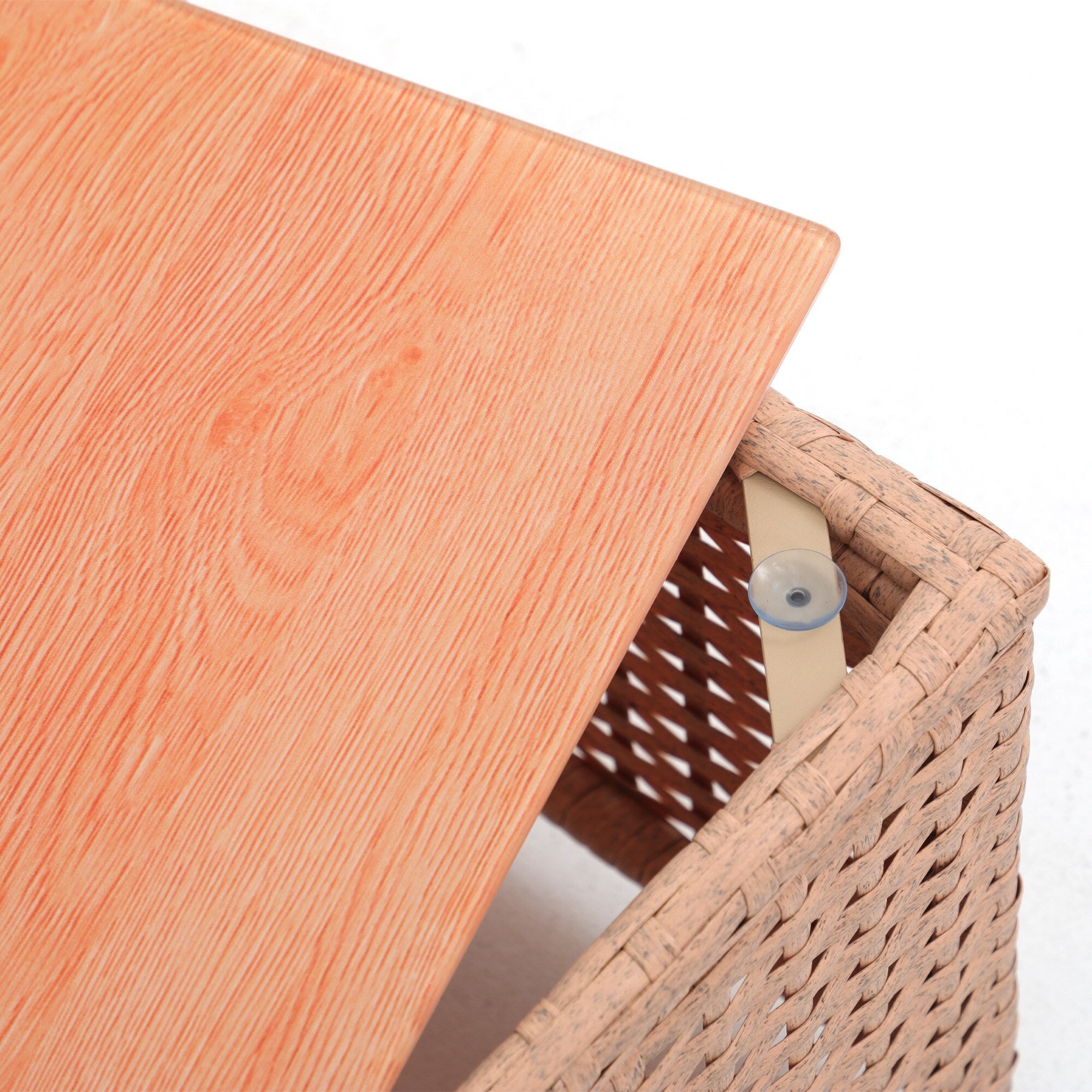 Ensemble de canapés d'extérieur sectionnels en osier 5 pièces avec coussins