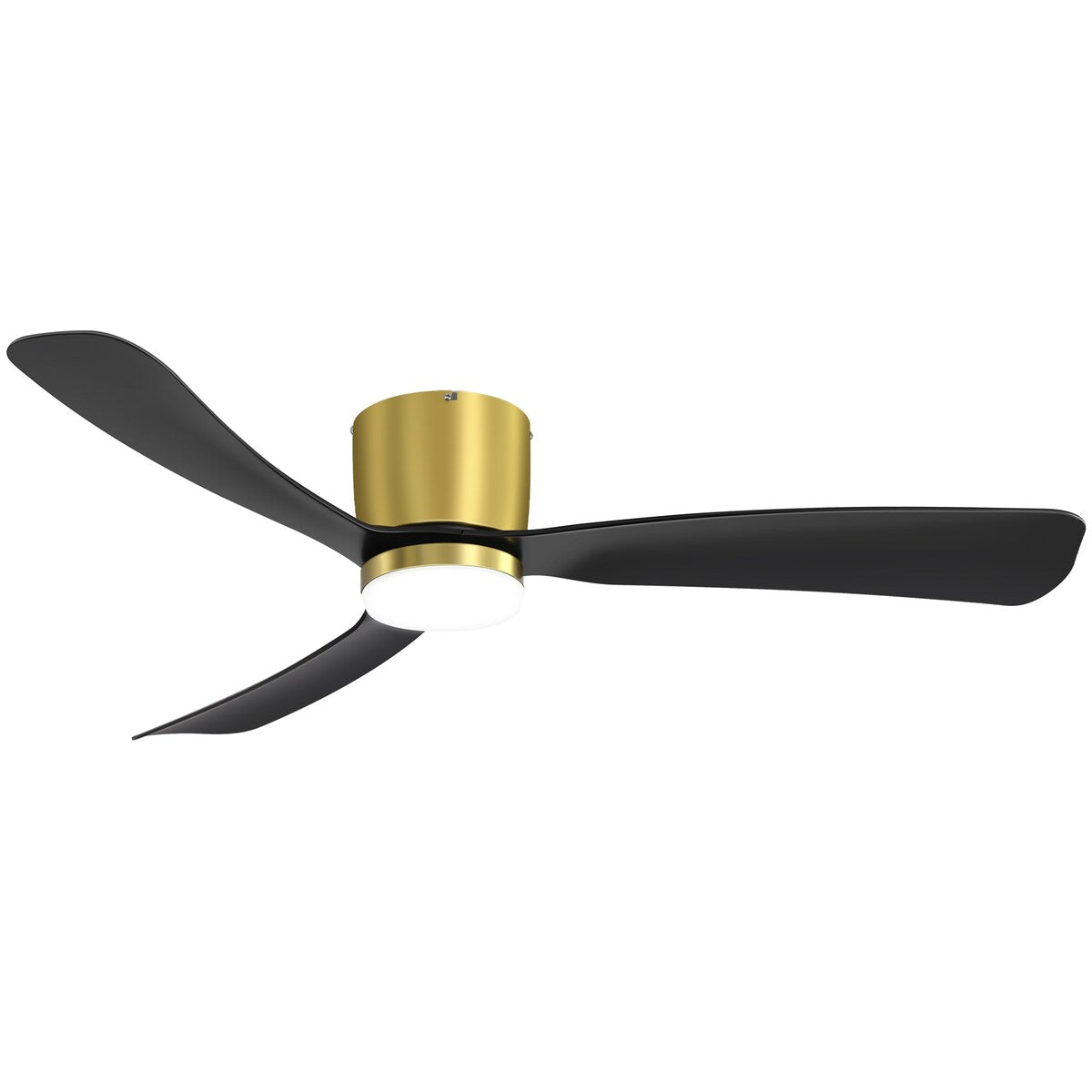 Ventilateur de plafond encastré à DEL noir/blanc de 52 pouces avec télécommande (3 pales)