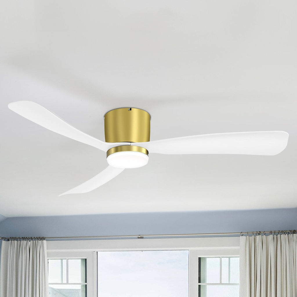 Ventilateur de plafond encastré à DEL noir/blanc de 52 pouces avec télécommande (3 pales)