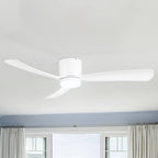 Ventilateur de plafond encastré à DEL noir/blanc de 52 pouces avec télécommande (3 pales)