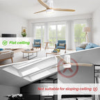 Ventilateur de plafond encastré de style campagnard de 52 pouces avec éclairage et télécommande, moteur CC réversible