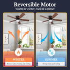 52 Prominence Home Benton Traditional Indoor LED Ceiling Fan with Light, Pull Chains