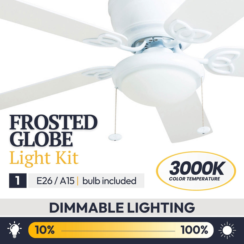 52 Prominence Home Benton Traditional Indoor LED Ceiling Fan with Light, Pull Chains