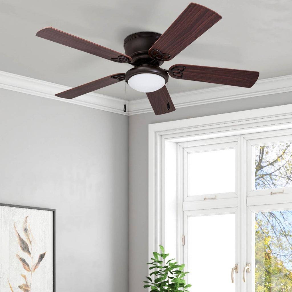 52 Prominence Home Benton Traditional Indoor LED Ceiling Fan with Light, Pull Chains