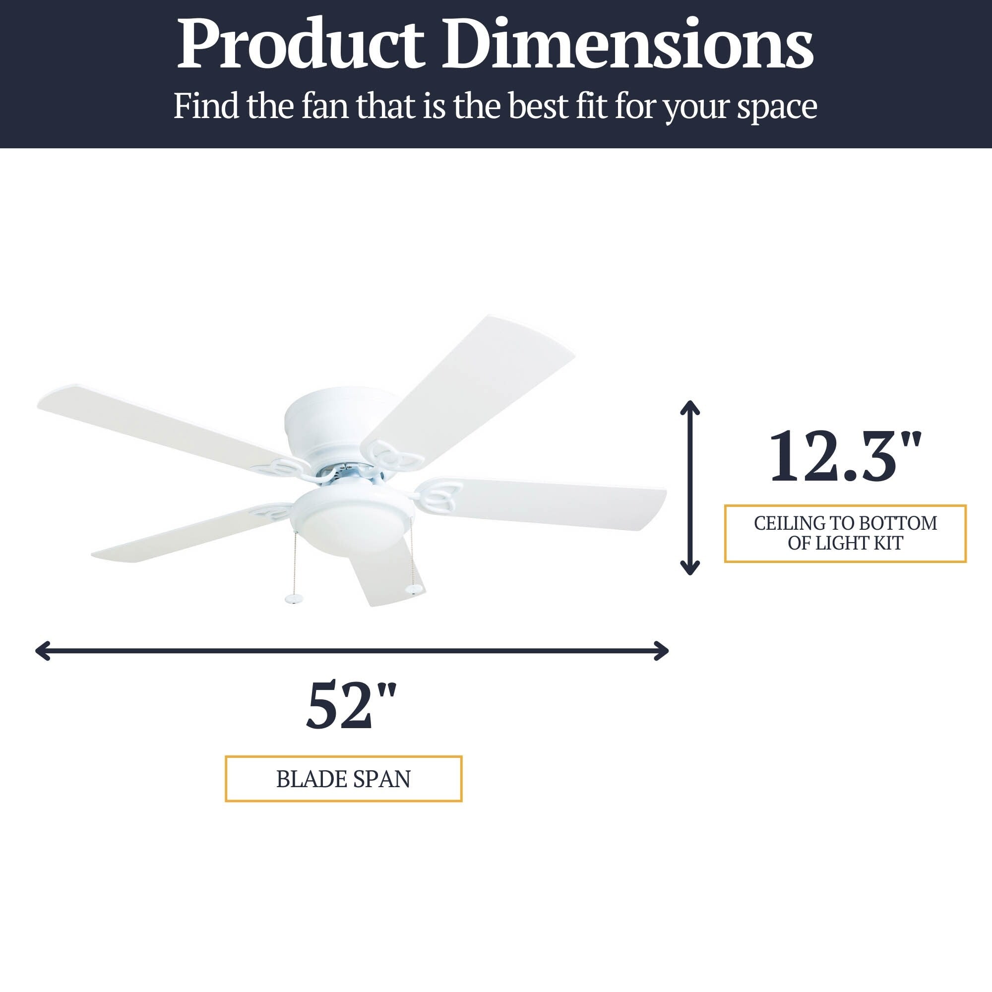 52 Prominence Home Benton Traditional Indoor LED Ceiling Fan with Light, Pull Chains