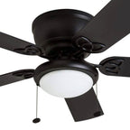 52 Prominence Home Benton Traditional Indoor LED Ceiling Fan with Light, Pull Chains