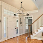 Lustre rond à 24 lumières en forme de roue de chariot de 54 pouces