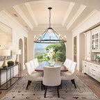 Lustre rond à 24 lumières en forme de roue de chariot de 54 pouces