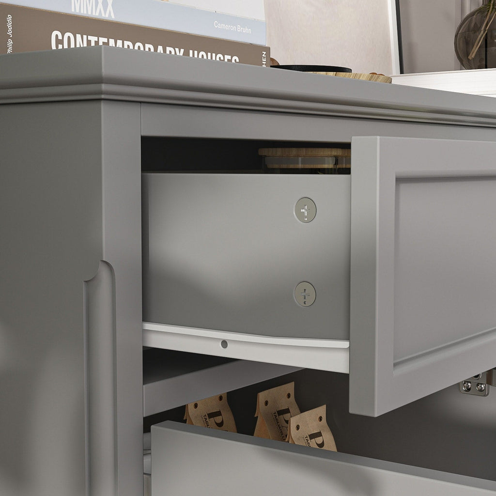 Buffet blanc laqué de 59,1 pouces, style contemporain et moderne du milieu du siècle