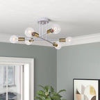 6 - Light Modern Metal 23.62'' Sputnik Semi-Flush Mount Ceiling Light