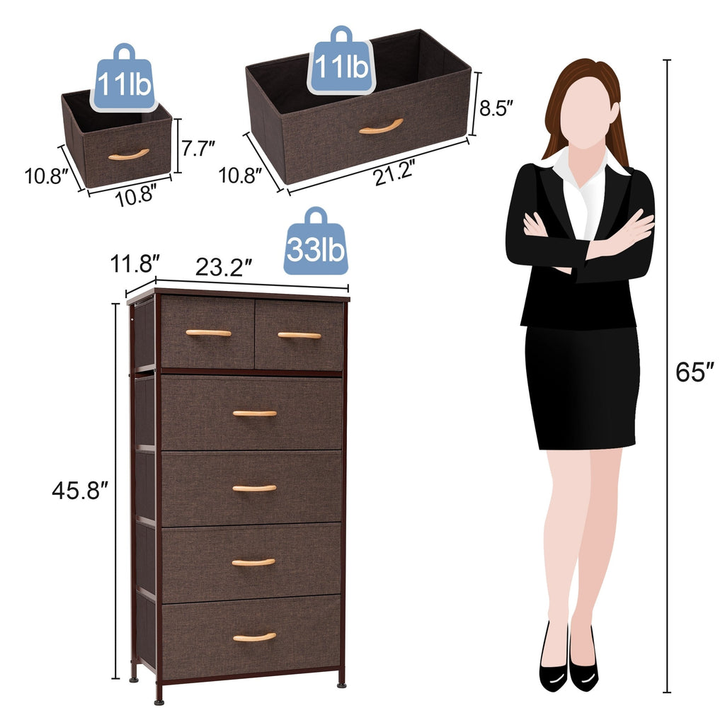 6-drawer Chest Vertical Dresser Storage Tower by Crestlive Products