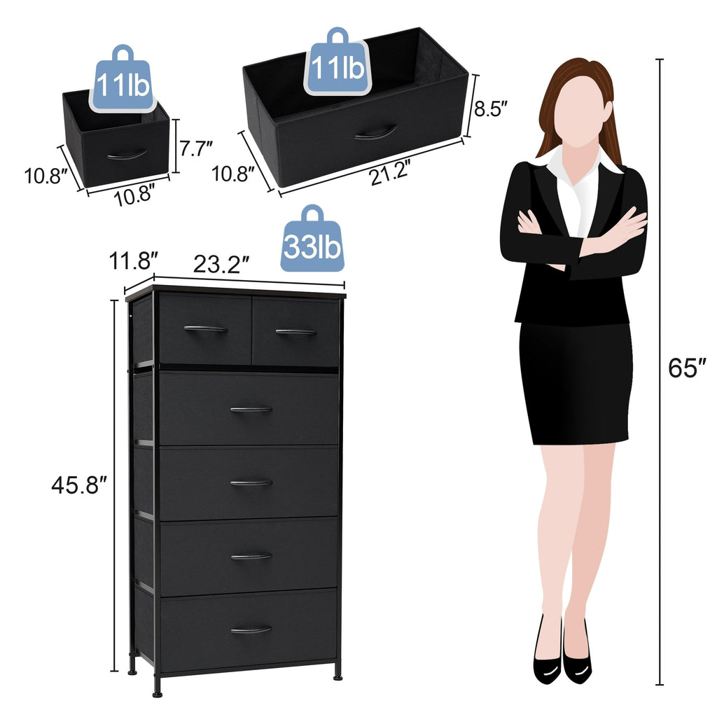 6-drawer Chest Vertical Dresser Storage Tower by Crestlive Products
