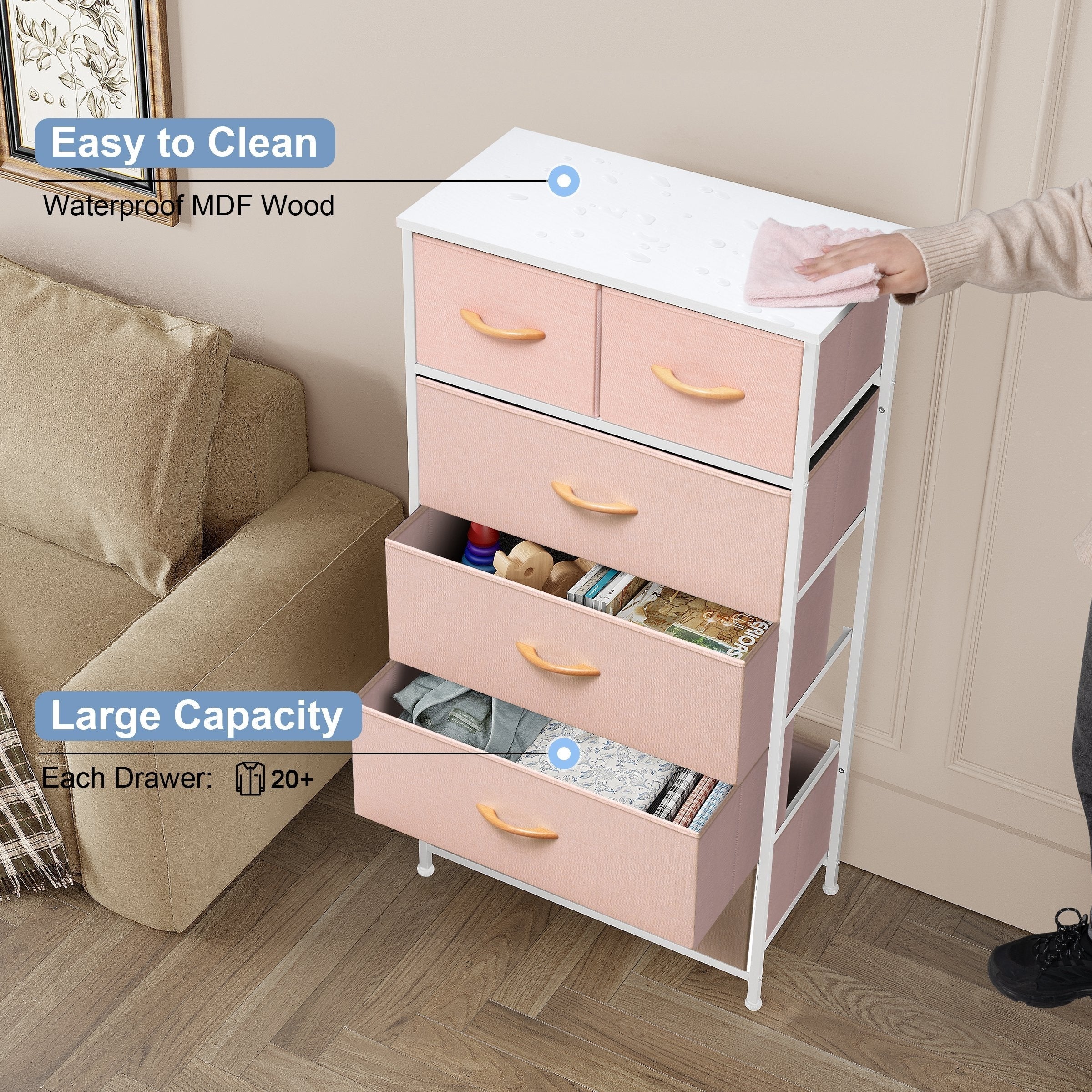 6-drawer Chest Vertical Dresser Storage Tower by Crestlive Products