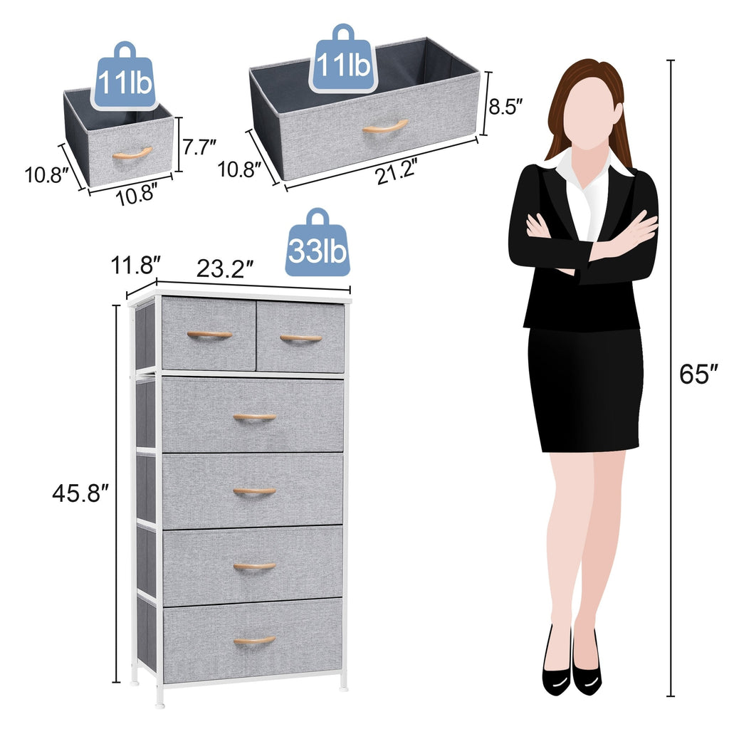 6-drawer Chest Vertical Dresser Storage Tower by Crestlive Products