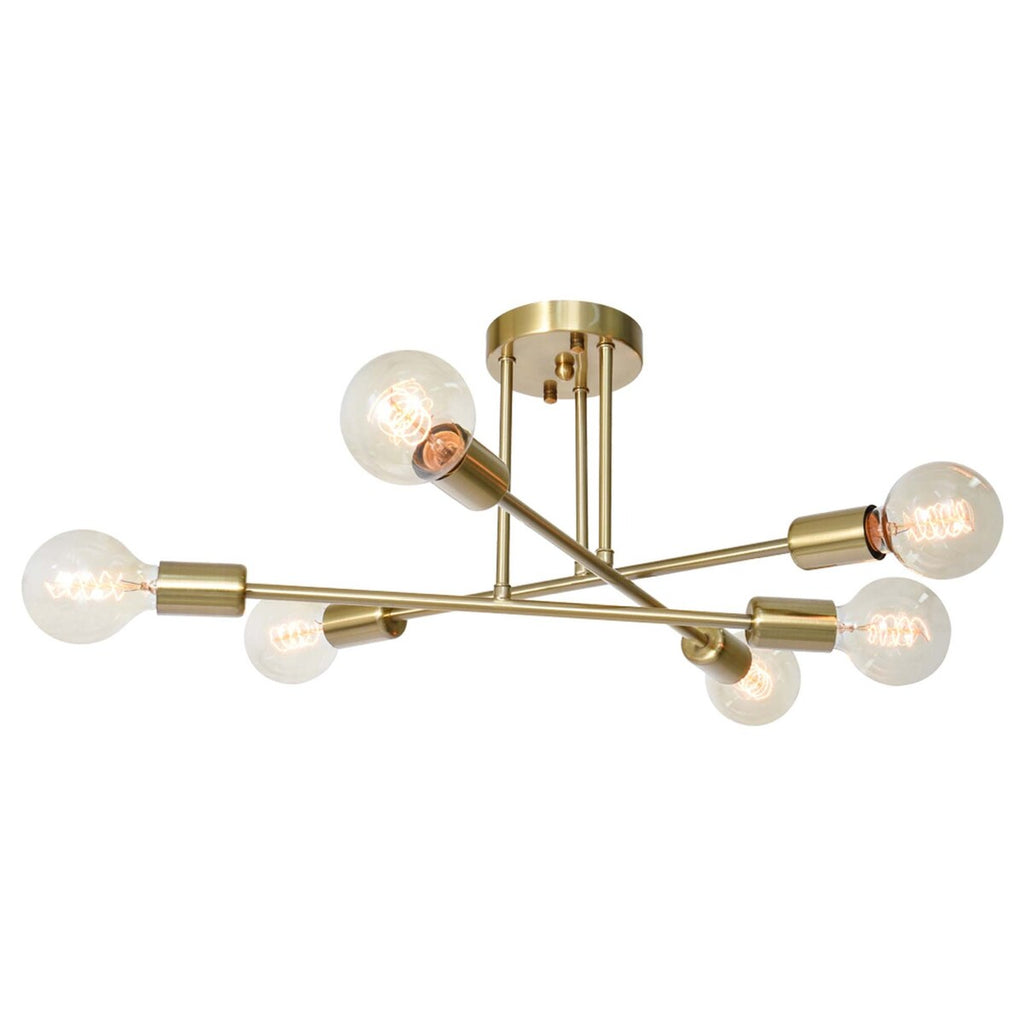 6 - Light Modern Metal 23.62'' Sputnik Semi-Flush Mount Ceiling Light