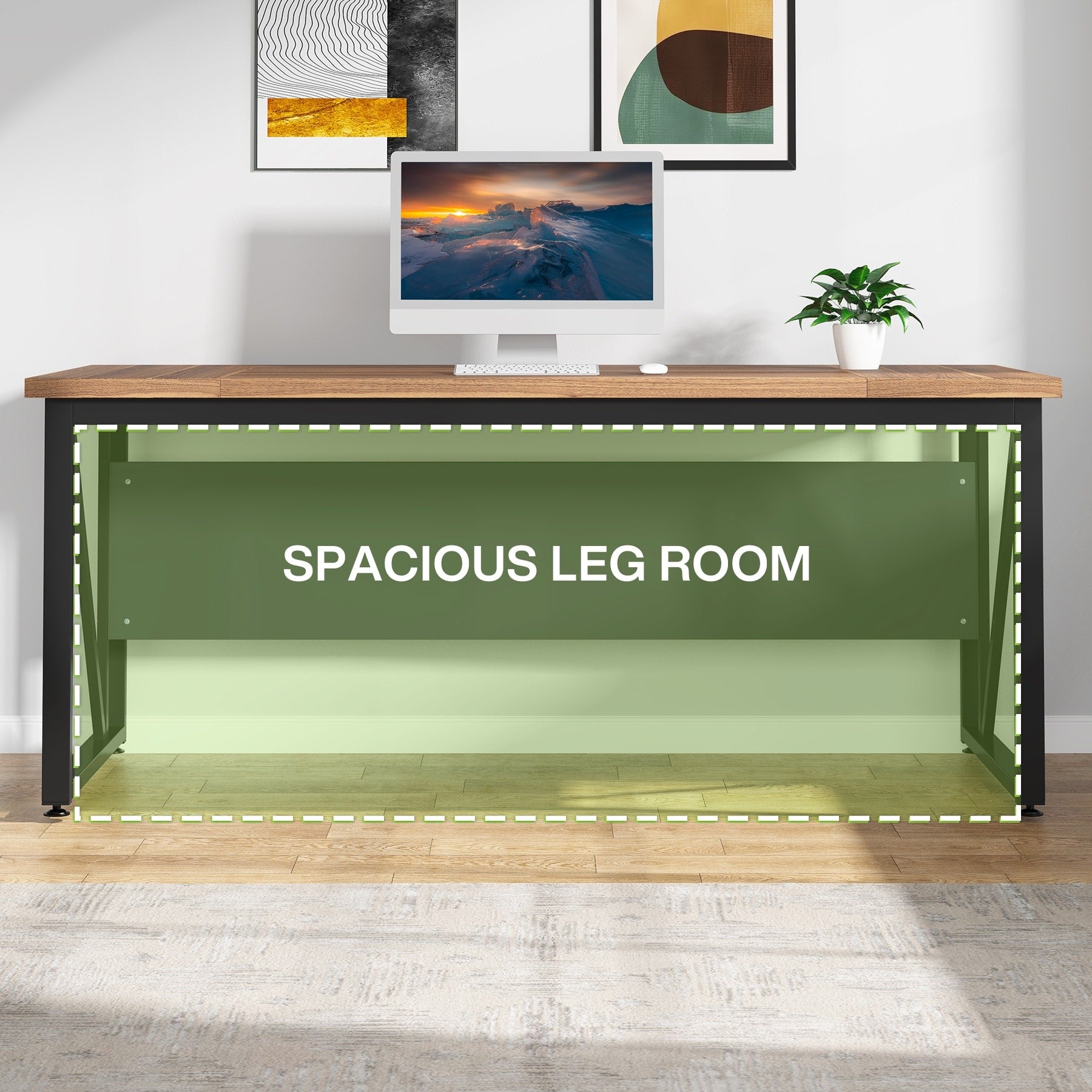 Bureau d'ordinateur en L de 63 pouces avec classeur latéral de 47 pouces, ensemble de bureau exécutif pour la maison