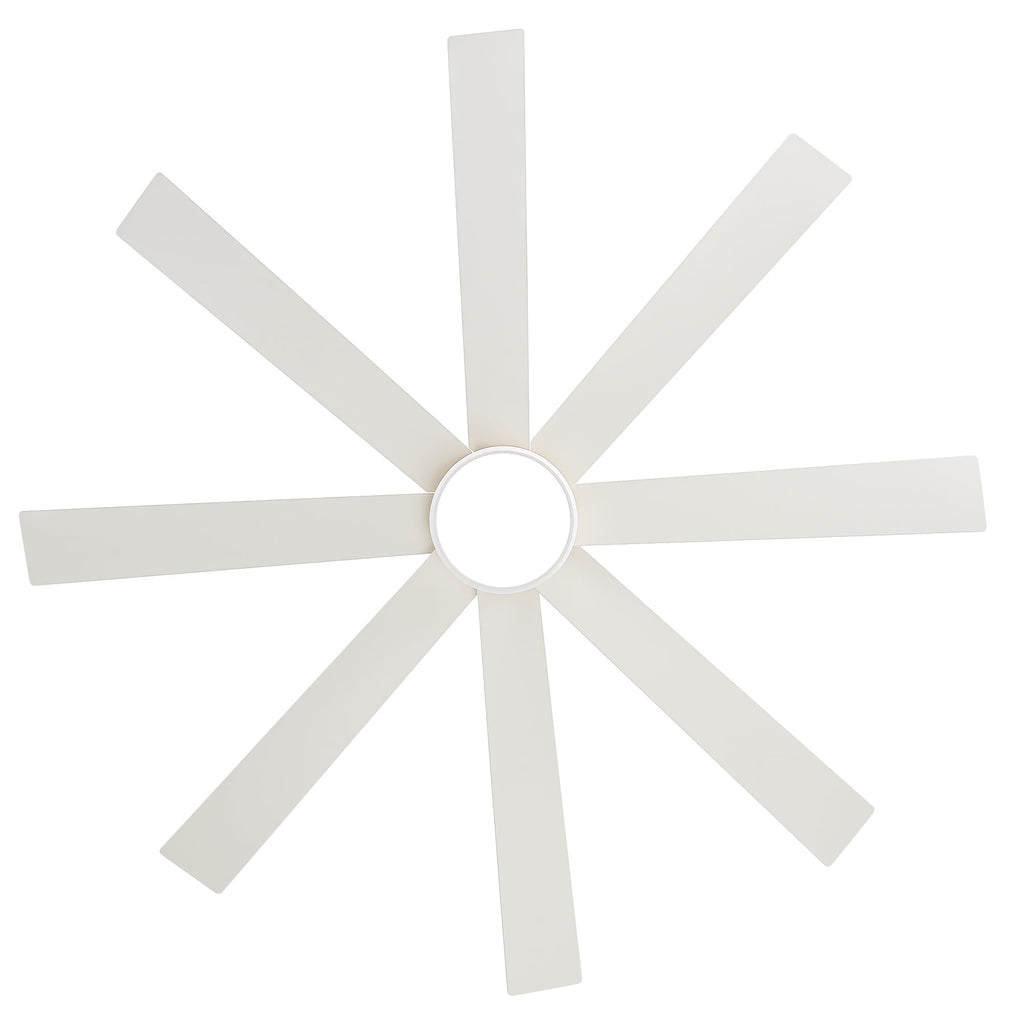 Ventilateur de plafond LED noir à 8 pales de 65 pouces avec éclairage et télécommande