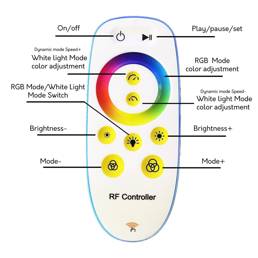 Lampadaire arqué à intensité variable à 69 LED - RGBW - N/A