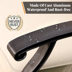 Ensemble de salle à manger/salle à manger de patio en aluminium moulé MAISON ARTS avec table à manger ronde et 6 chaises de patio en aluminium moulé