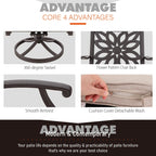 Ensemble de salle à manger/salle à manger de patio en aluminium moulé MAISON ARTS avec table à manger ronde et 6 chaises de patio en aluminium moulé