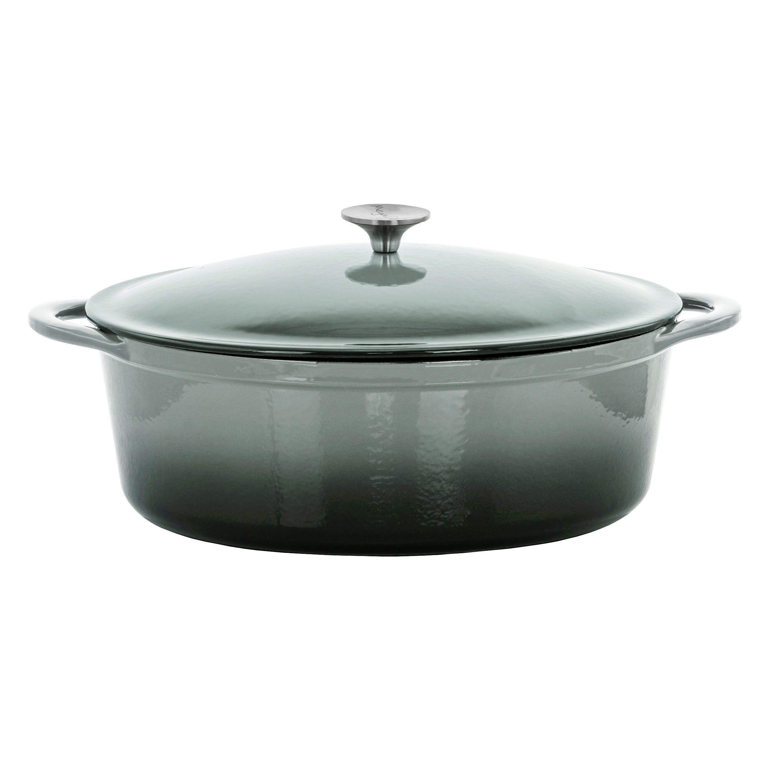 Cocotte ovale en fonte émaillée de 7 litres, couleur Storm Cloud