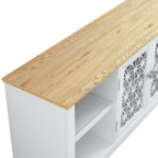 Meuble TV décoratif rustique à motif floral de 70 po pouvant accueillir jusqu'à 80 téléviseurs