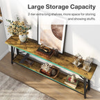 Table console d'entrée de style industriel extra-longue de 70,9 pouces