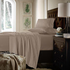 750TC Cotton Extra Deep Pocket Sheet Set with Oversized Flat Sheet