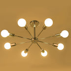 Black/ Gold Sputnik Semi Flush Mount Lamp Close to Ceiling Light Fixture for Living Room/ Kitchen/ Office/ Bedroom/ Foyer