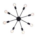 Black/ Gold Sputnik Semi Flush Mount Lamp Close to Ceiling Light Fixture for Living Room/ Kitchen/ Office/ Bedroom/ Foyer