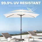 8*10ft Rectangular Patio Market Umbrella with Crank & Tilt，UV-Resistant