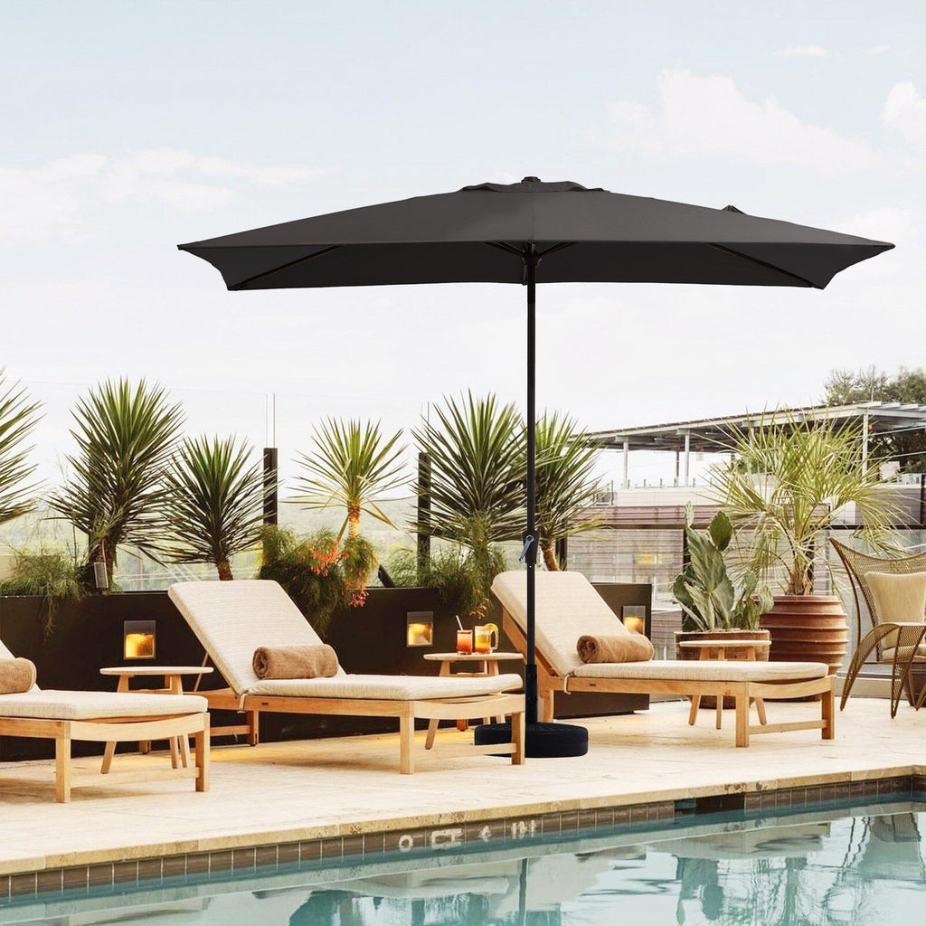 8*10ft Rectangular Patio Market Umbrella with Crank & Tilt，UV-Resistant