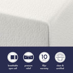 Matelas en mousse à mémoire de forme multicouche de 8 pouces par Crown Comfort