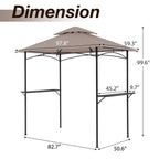 8' x 5' Outdoor Rainproof Grill Gazebo With Double Layer Vented Design