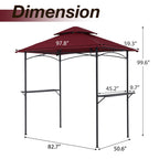 8' x 5' Outdoor Rainproof Grill Gazebo With Double Layer Vented Design