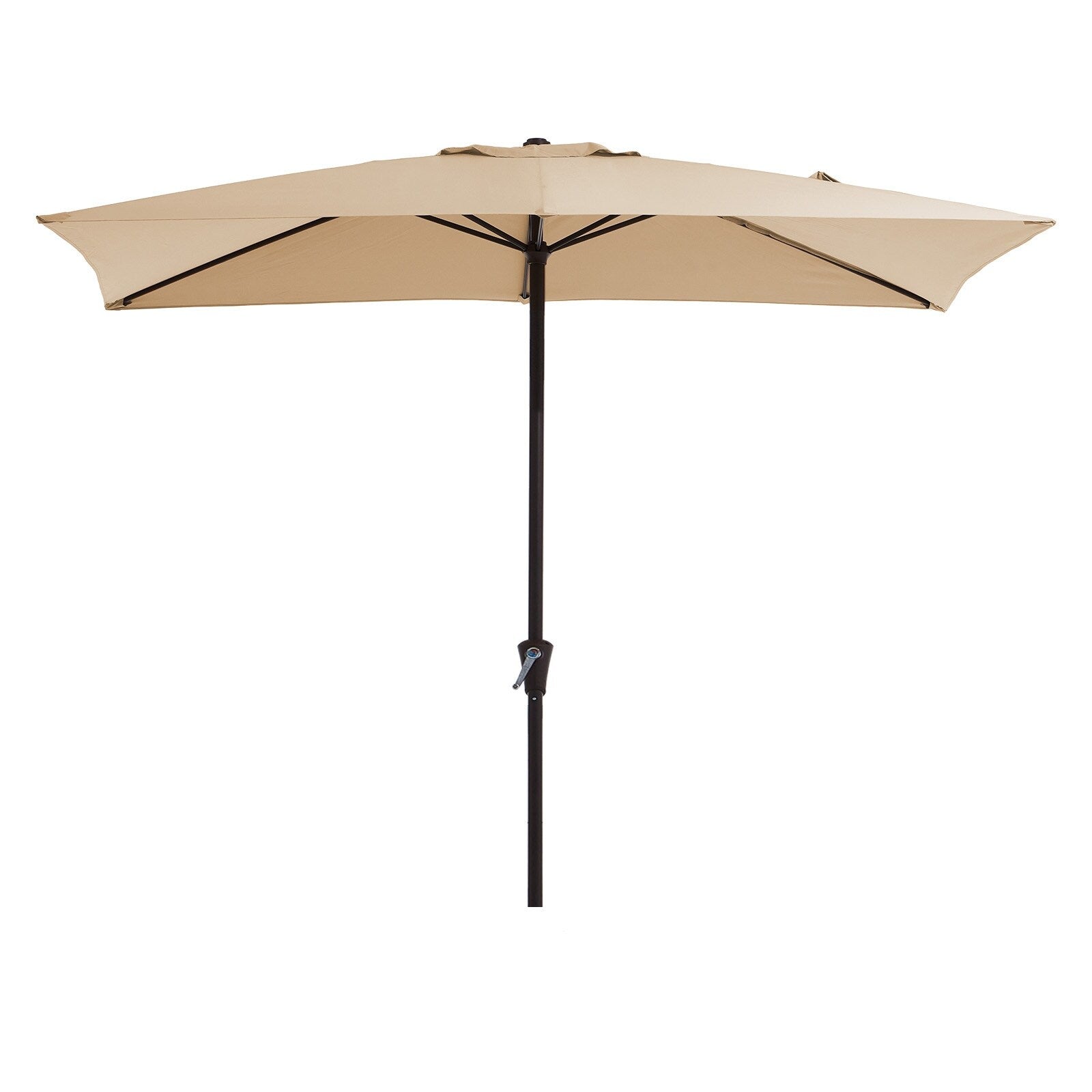 8*10ft Rectangular Patio Market Umbrella with Crank & Tilt，UV-Resistant