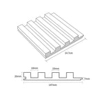 Panneau de revêtement mural en bois massif 93 po x 6 po x 0,8 po - 3 pièces + 1 pièce de garniture d'extrémité