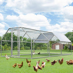 AECOJOY Grand poulailler en métal avec cage à poulets en métal