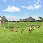 AECOJOY Grand poulailler en métal avec cage à poulets en métal