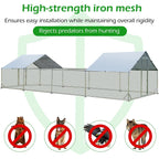 AECOJOY Grand poulailler en métal avec cage à poulets en métal