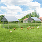 AECOJOY Grand poulailler en métal avec cage à poulets en métal