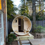 Sauna tonneau en pin blanc de Finlande ALEKO pour 6 à 8 personnes avec chauffage électrique UL - 88 L x 73 l x 79 H pouces